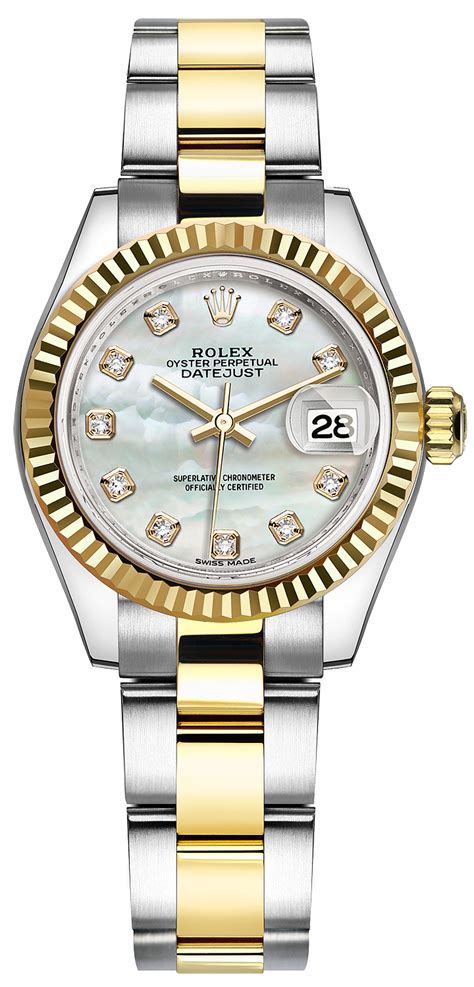 rolex lady datejust oystersteel and yellow gold